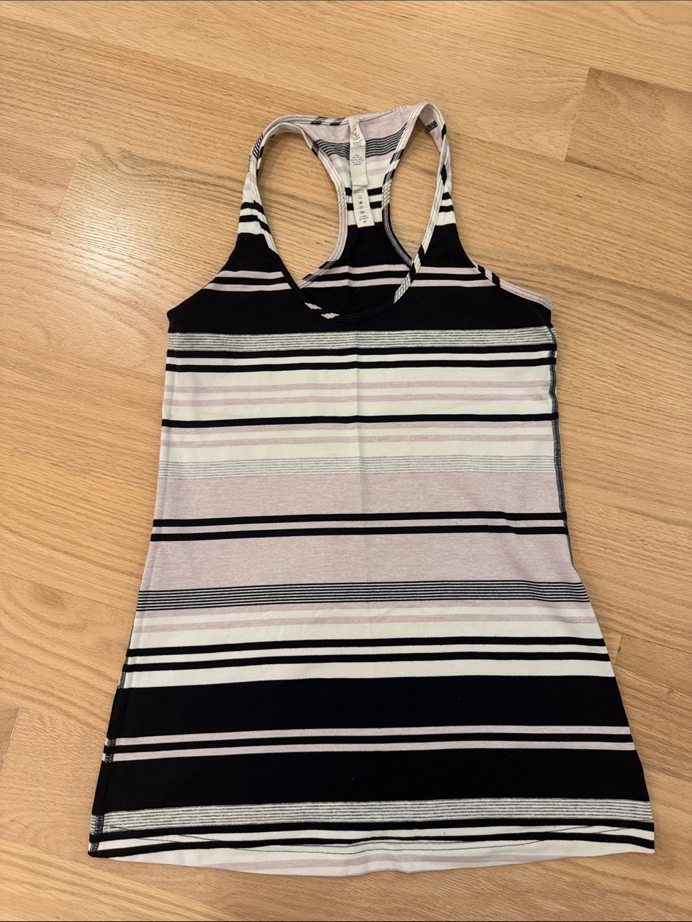 lululemon athletica | Black and grey Striped Racerback Tank